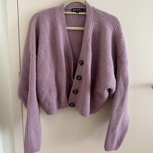 MOTEL Lilac Crop Cardigan